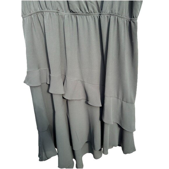 Women's Black SZ XXL Ruffle Elastic Waist Midi Dress Silky Witchy Whimsigoth - Picture 3 of 10